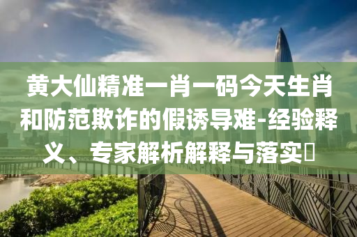 黃大仙精準(zhǔn)一肖一碼今天生肖和防范欺詐的假誘導(dǎo)難-經(jīng)驗(yàn)釋義、專家解析解釋與落實(shí)?